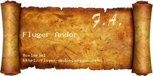 Fluger Andor névjegykártya