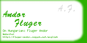 andor fluger business card